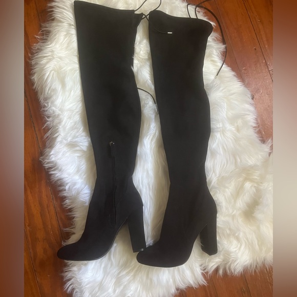 Dolce vita over the knee black suede heel boots - Picture 2 of 3